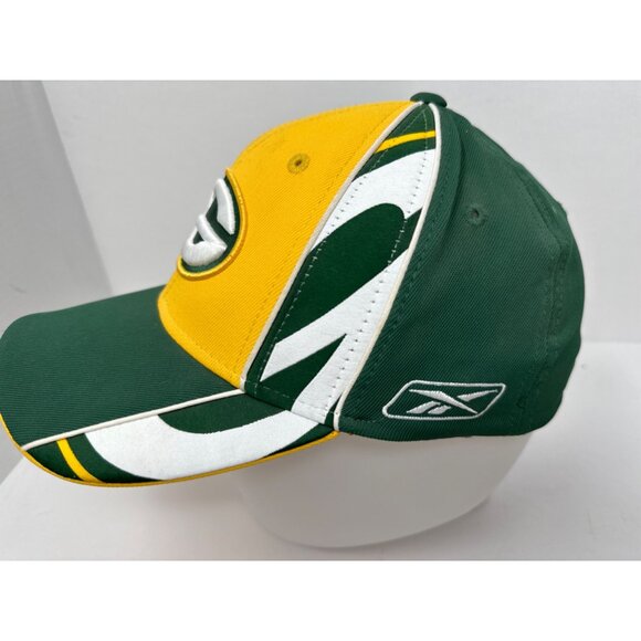 Reebok Green Bay Packers Hat NFL Fitted Cap Green Gold Men’s - Picture 7 of 9